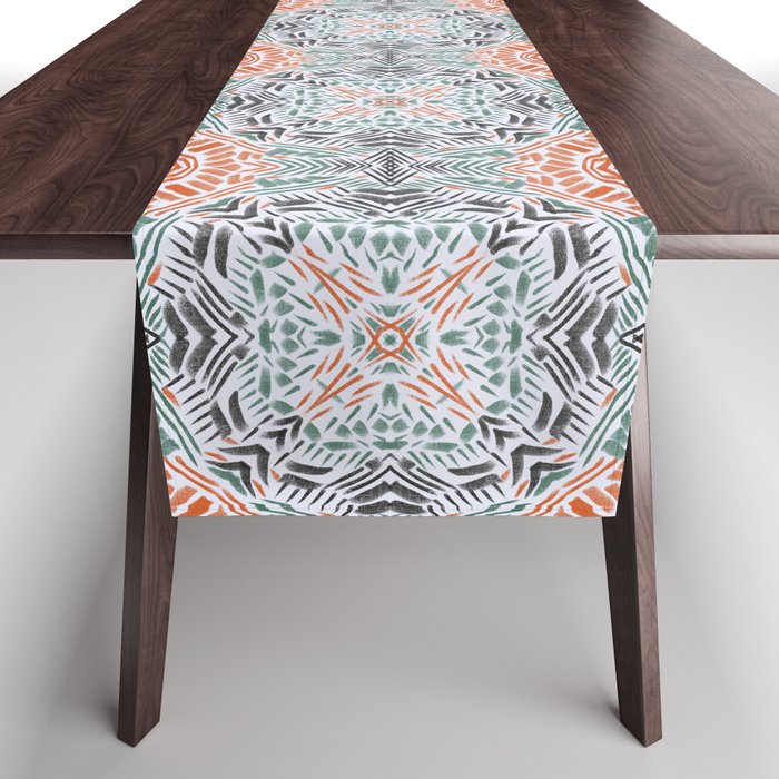 Modern brushstroke mosaic Table Runner Gallery Image 1