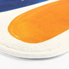 Minimalist Mid century Painting Colorful Yellow Blue Shapes Patterns Bath Mat Gallery Image 3