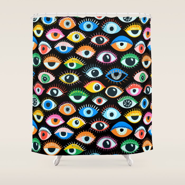 Mystic Eyes Pattern #mystic Shower Curtain Gallery Image 1