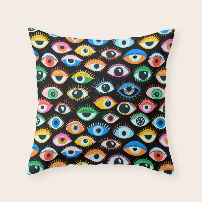 Mystic Eyes Pattern #mystic Throw Pillow Gallery Image 6