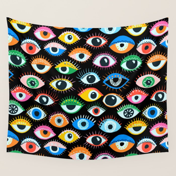 Mystic Eyes Pattern #mystic Wall Tapestry Gallery Image 1