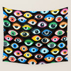 Mystic Eyes Pattern #mystic Wall Tapestry Gallery Image 4