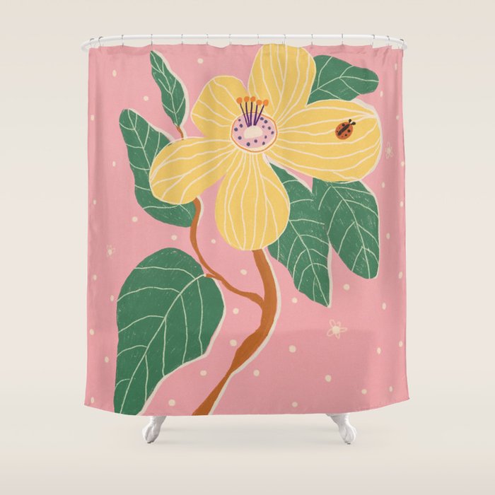 Magnolia pink Shower Curtain Gallery Image 1