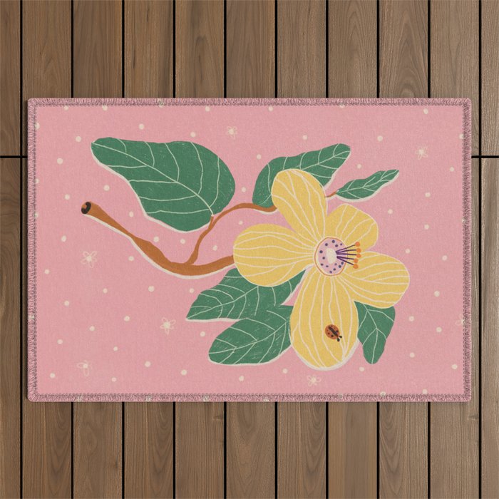 Magnolia pink Outdoor Rug Gallery Image 1
