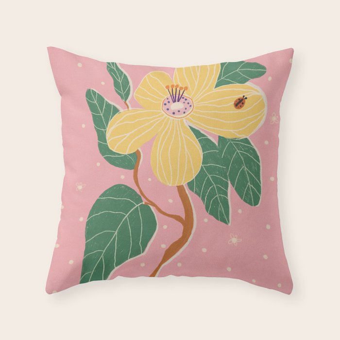 Magnolia pink Throw Pillow Gallery Image 1
