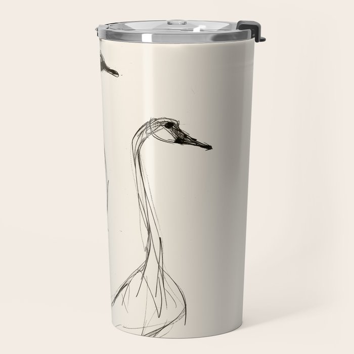 Two Geese - Minimalist Drawing Travel Mug Gallery Image 2