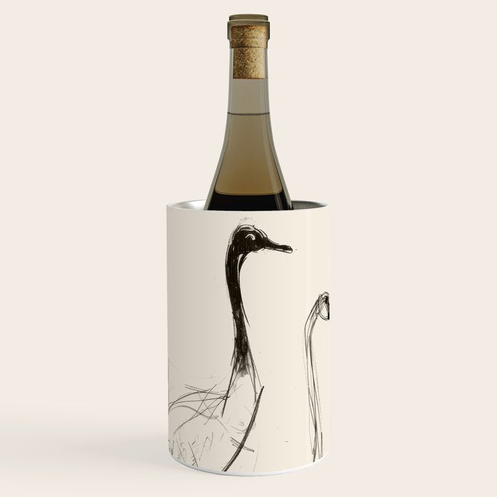 Two Geese - Minimalist Drawing Wine Chiller Gallery Image 1