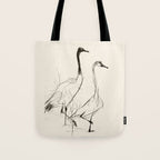 Two Geese - Minimalist Drawing Tote Bag Gallery Image 1
