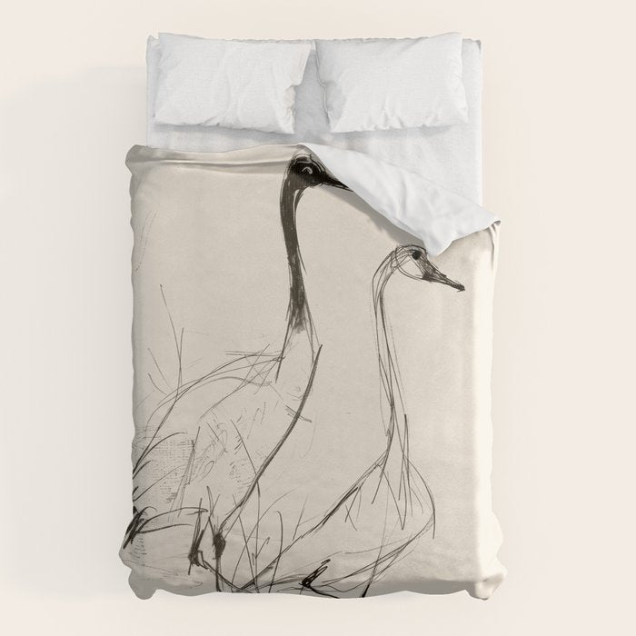Two Geese - Minimalist Drawing Duvet Cover Gallery Image 6