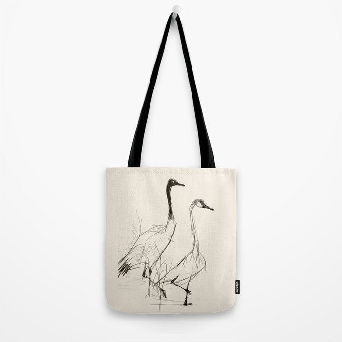 Two Geese - Minimalist Drawing Tote Bag Gallery Image 2