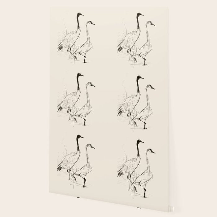 Two Geese - Minimalist Drawing Wallpaper Gallery Image 2