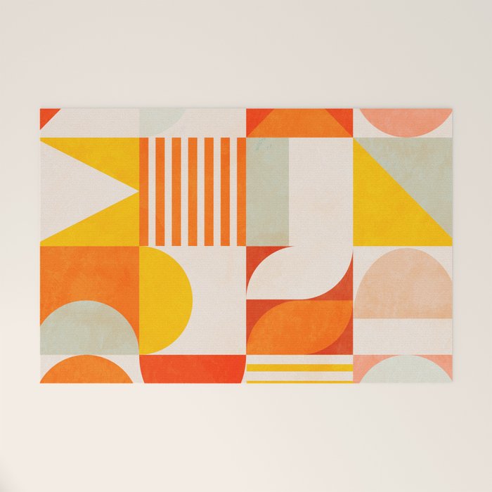 mid century geometry sunny 2 Welcome Mat Gallery Image 1