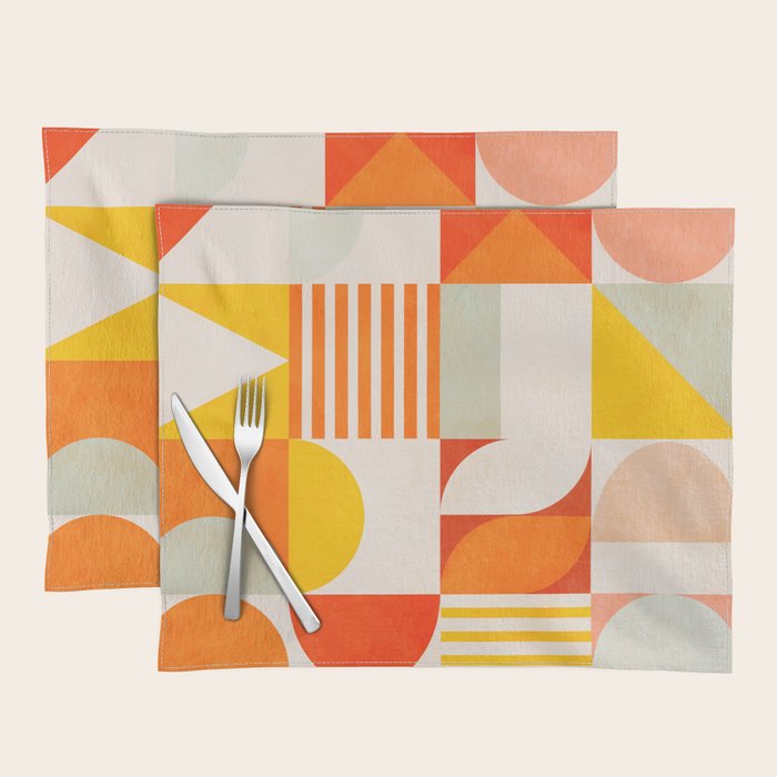 mid century geometry sunny 2 Placemat Gallery Image 1