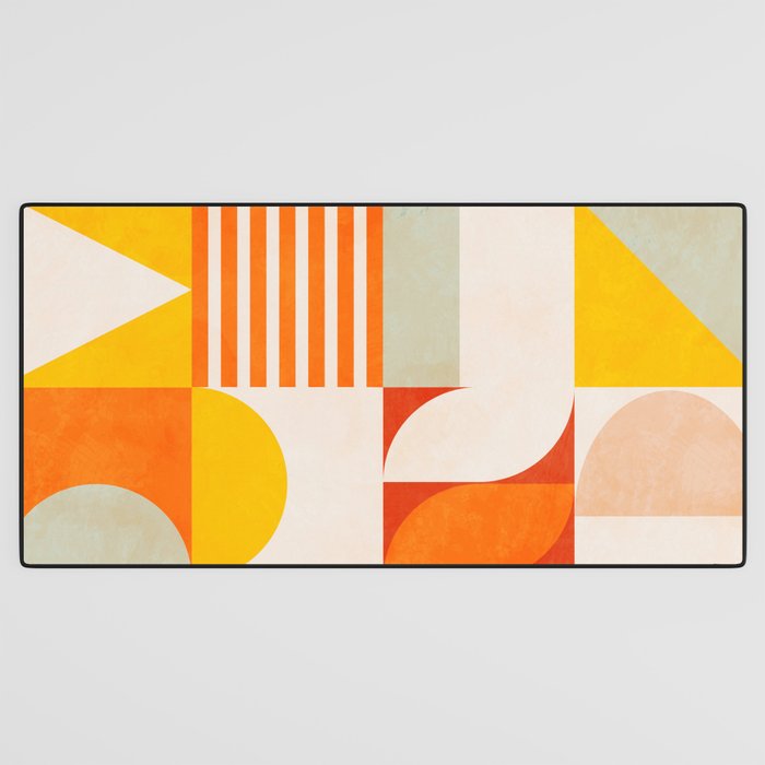 mid century geometry sunny 2 Desk Mat Gallery Image 3