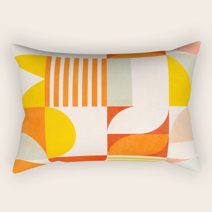 mid century geometry sunny 2 Rectangular Pillow Gallery Image 2