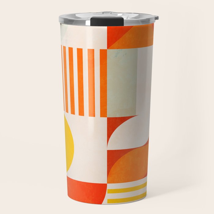 mid century geometry sunny 2 Travel Mug Gallery Image 1