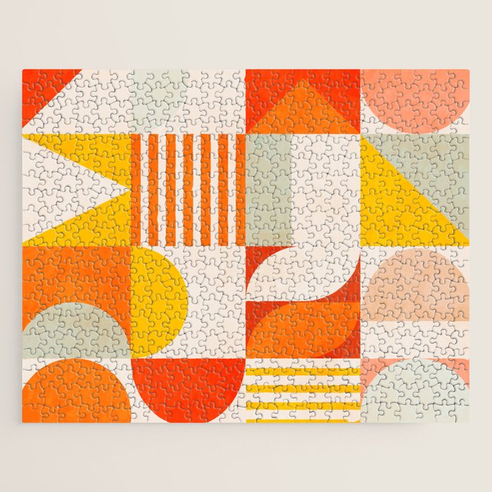 mid century geometry sunny 2 Jigsaw Puzzle Gallery Image 1