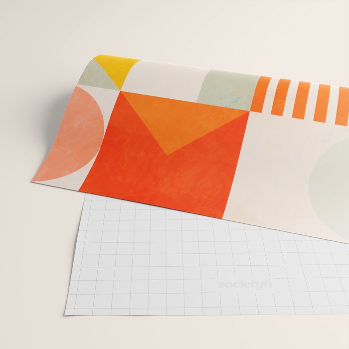 mid century geometry sunny 2 Wrapping Paper Gallery Image 2