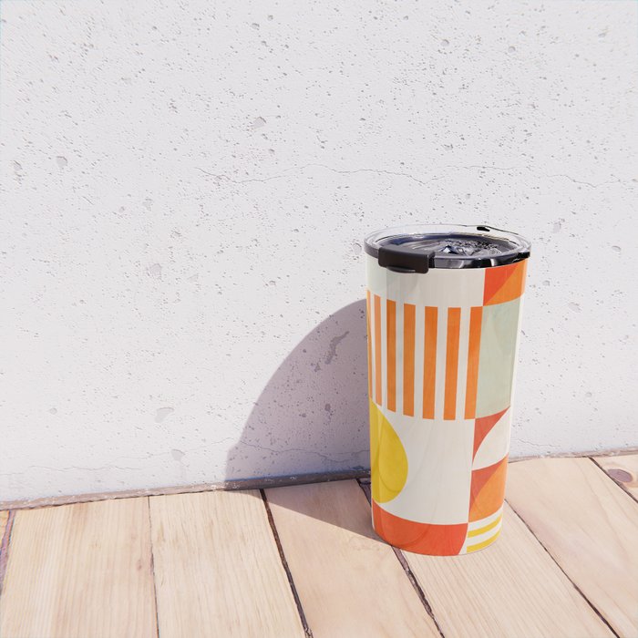 mid century geometry sunny 2 Travel Mug Gallery Image 4