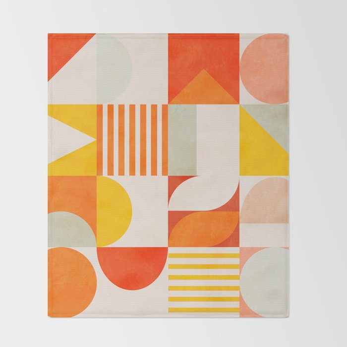 mid century geometry sunny 2 Throw Blanket Gallery Image 2