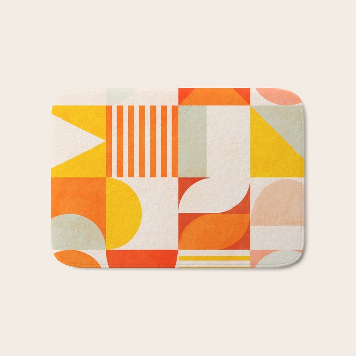 mid century geometry sunny 2 Bath Mat Gallery Image 1