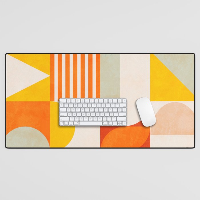 mid century geometry sunny 2 Desk Mat Gallery Image 1