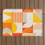 mid century geometry sunny 2 Outdoor Rug Gallery Image 1
