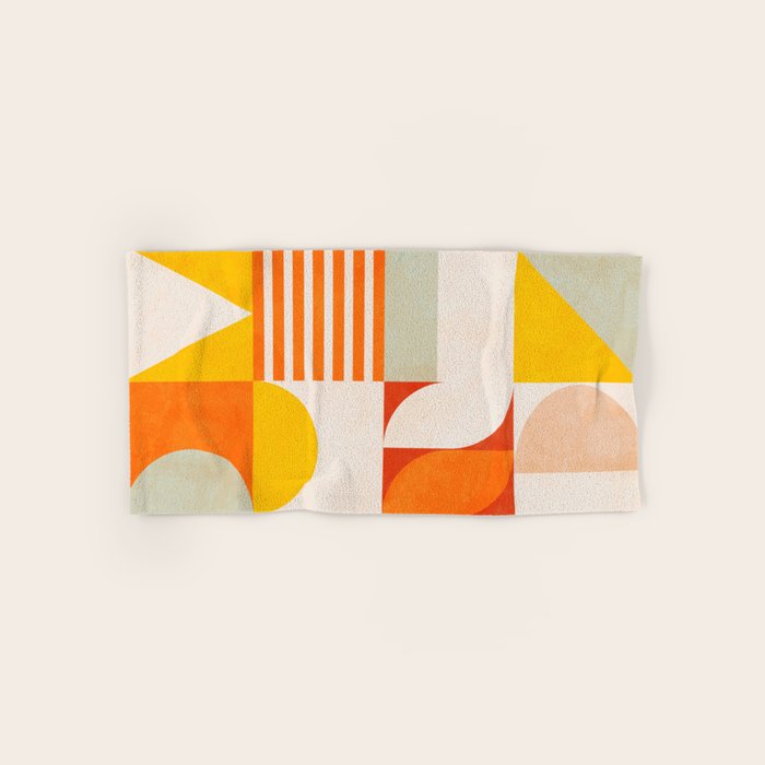 mid century geometry sunny 2 Bath Towel Gallery Image 1
