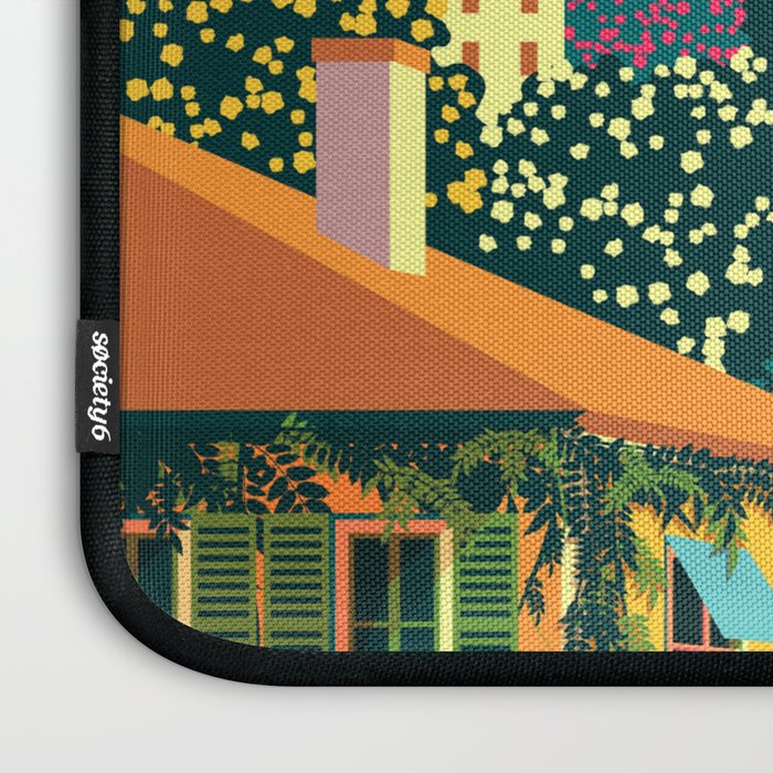 Romantic Italian Landscape Lake Como Colorful European Landscape Art Laptop Sleeve Gallery Image 3
