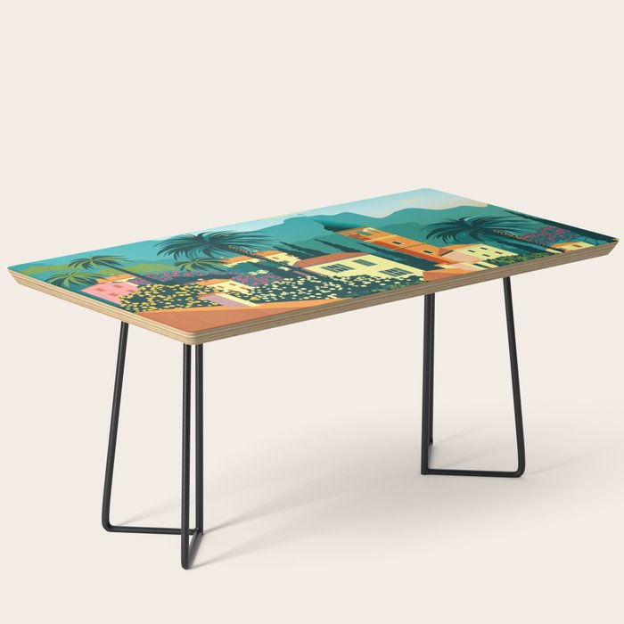 Romantic Italian Landscape Lake Como Colorful European Landscape Art Coffee Table Gallery Image 1