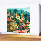 Romantic Italian Landscape Lake Como Colorful European Landscape Art Wall Mural Gallery Image 2
