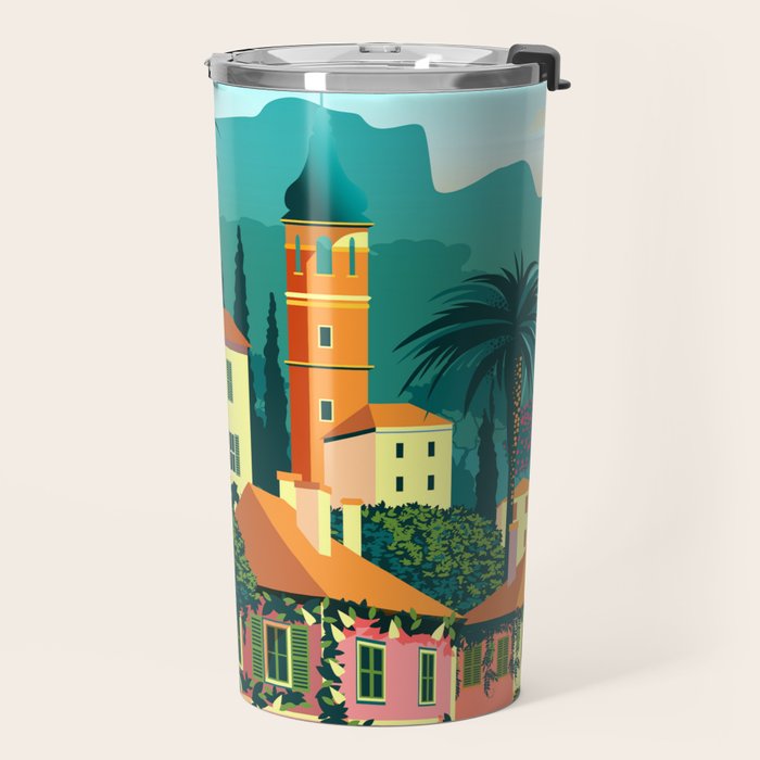Romantic Italian Landscape Lake Como Colorful European Landscape Art Travel Mug Gallery Image 2