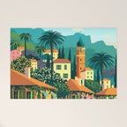 Romantic Italian Landscape Lake Como Colorful European Landscape Art Welcome Mat Gallery Image 1