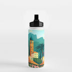 Romantic Italian Landscape Lake Como Colorful European Landscape Art Water Bottle Gallery Image 2