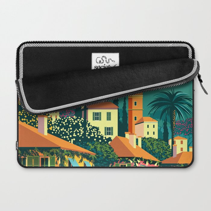 Romantic Italian Landscape Lake Como Colorful European Landscape Art Laptop Sleeve Gallery Image 2