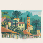 Romantic Italian Landscape Lake Como Colorful European Landscape Art Wall Hanging Gallery Image 1
