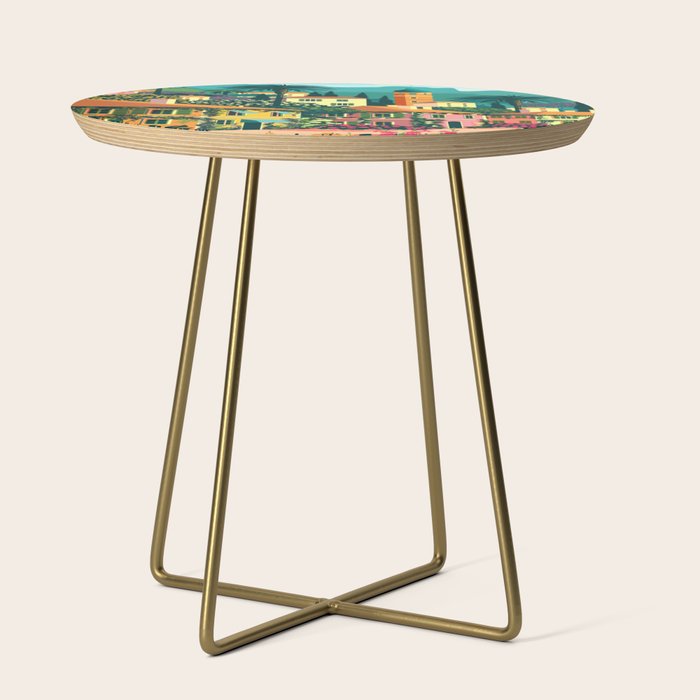Romantic Italian Landscape Lake Como Colorful European Landscape Art Side Table Gallery Image 1