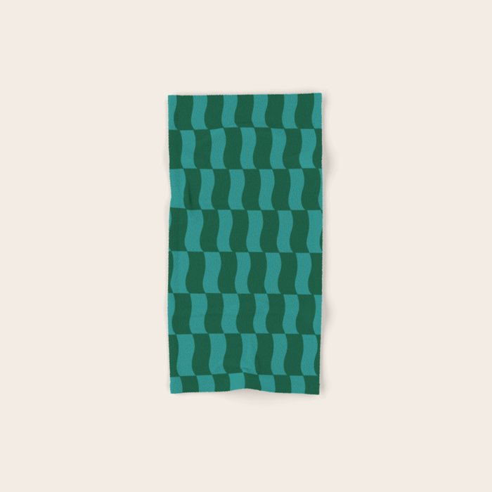 Money Green Wavy Blocks Bath Towel Gallery Image 1