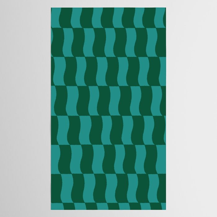 Money Green Wavy Blocks Tablecloth Gallery Image 2