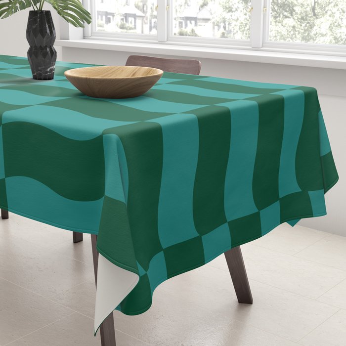 Money Green Wavy Blocks Tablecloth Gallery Image 3