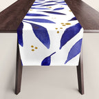 Pretty watercolor branches - blue and yellow Table Runner Gallery Image 1