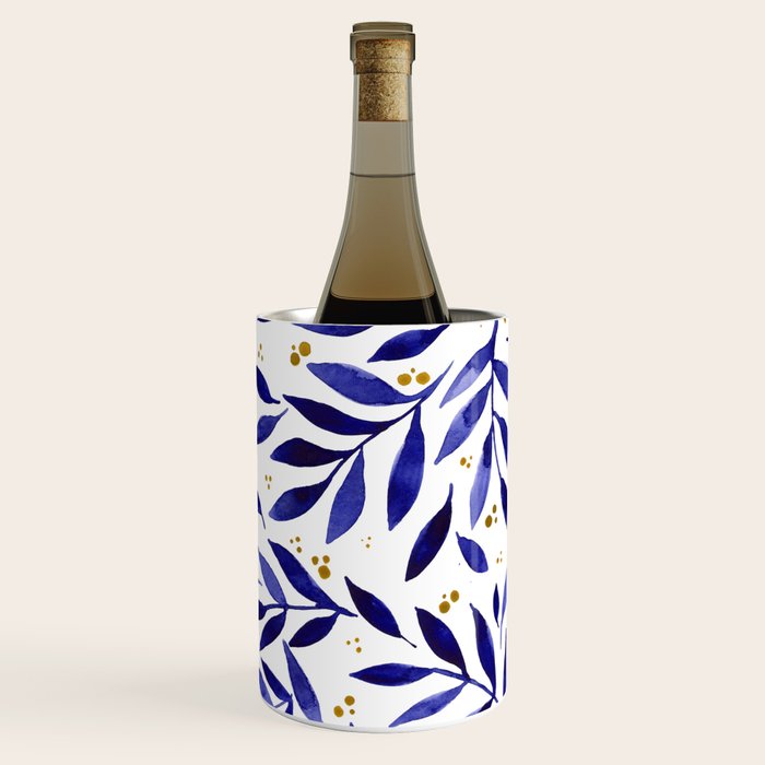 Pretty watercolor branches - blue and yellow Wine Chiller Gallery Image 2