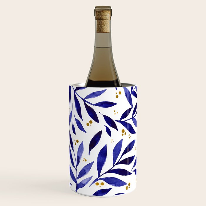 Pretty watercolor branches - blue and yellow Wine Chiller Gallery Image 3