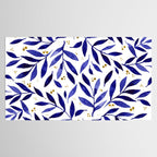 Pretty watercolor branches - blue and yellow Tablecloth Gallery Image 2