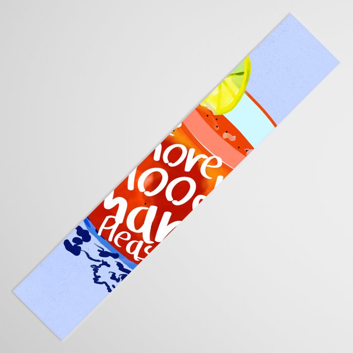 One More Bloody Mary Please, Cocktails Typography Happy Hour Alcohol, Weekend Drinks Beverages Summer Eclectic Lemon Painting Table Runner Gallery Image 3
