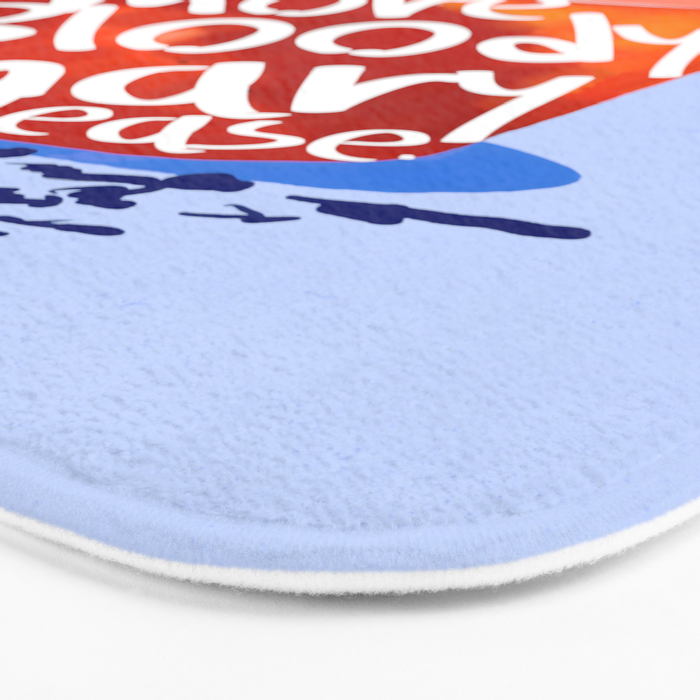 One More Bloody Mary Please, Cocktails Typography Happy Hour Alcohol, Weekend Drinks Beverages Summer Eclectic Lemon Painting Bath Mat Gallery Image 3