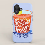 One More Bloody Mary Please, Cocktails Typography Happy Hour Alcohol, Weekend Drinks Beverages Summer Eclectic Lemon Painting iPhone Case Gallery Image 1