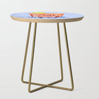 One More Bloody Mary Please, Cocktails Typography Happy Hour Alcohol, Weekend Drinks Beverages Summer Eclectic Lemon Painting Side Table Gallery Image 1