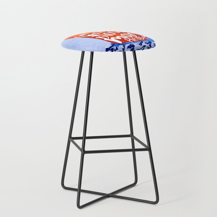 One More Bloody Mary Please, Cocktails Typography Happy Hour Alcohol, Weekend Drinks Beverages Summer Eclectic Lemon Painting Stool Gallery Image 1