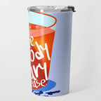 One More Bloody Mary Please, Cocktails Typography Happy Hour Alcohol, Weekend Drinks Beverages Summer Eclectic Lemon Painting Travel Mug Gallery Image 2